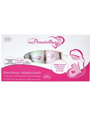 Bamboo Colored Washcloth 25x25 cm 6 Ultra-Soft washcloth for Sensitive and Delicate Skin